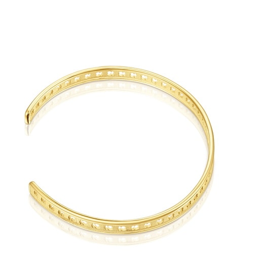 シルエットをあしらったゴールドコーティングシルバーブレスレット TOUS Bear Row