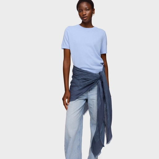 Pañuelo azul marino TOUS Silhouette Jacquard