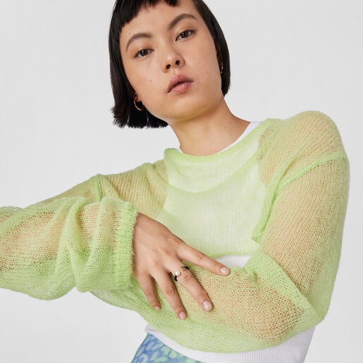 Кольцо Icon Mesh из стали и серебра с розовой позолотой с жемчугом