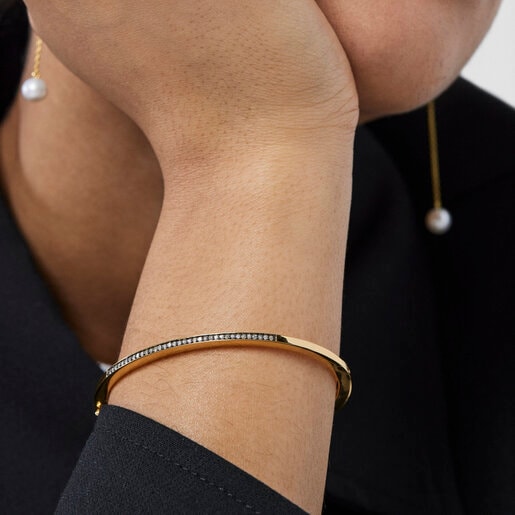 Pulsera Nocturne con baño de oro 18 kt sobre plata con Diamantes