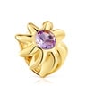 Chevalière en argent plaqué or 18 ct et améthyste Galia