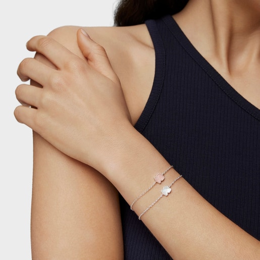 Silver TOUS Color Bracelet with faceted mother-of-pearl
