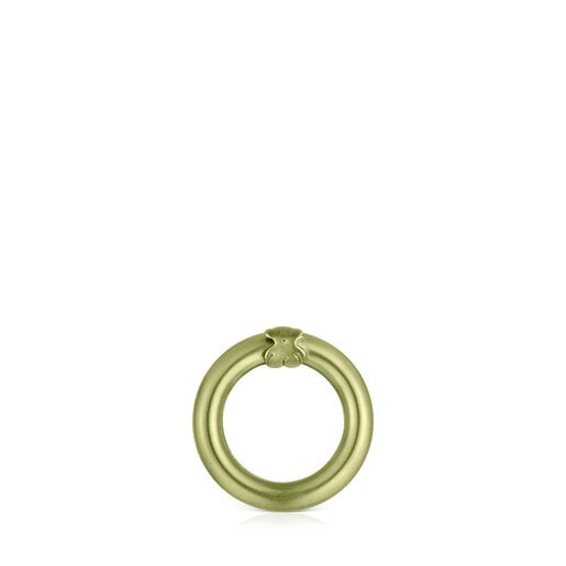 Mały zielony pierścionek ze srebra Hold