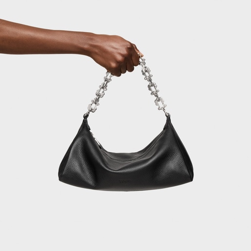Black chain leather Crossbody bag TOUS Fold