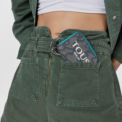 ブラック＆ターコイズカラーのミディアムコインパース Kaos Legacy