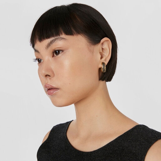 עגילי חישוק Twiling מוורמיל כסף וכסף כהה