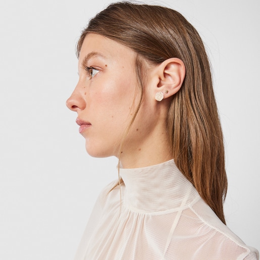 Aretes Nenufar de oro y diamantes