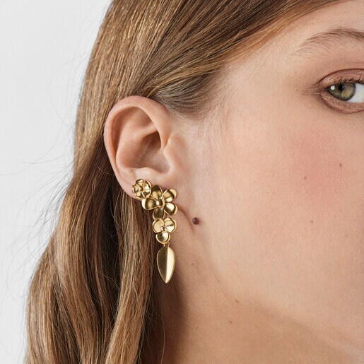 Short Silver Vermeil Fragile Nature Earrings