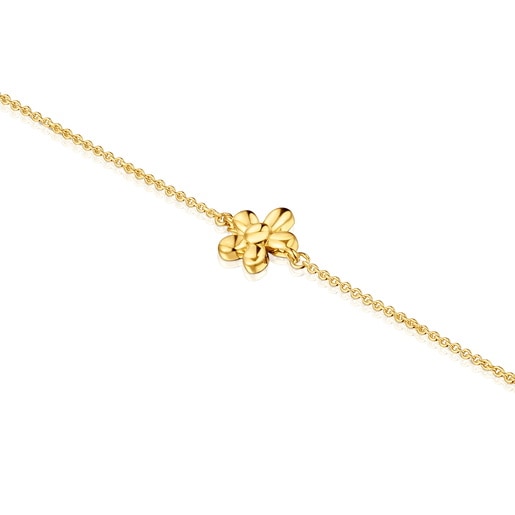 Pulsera cadena flor con baño de oro 18 kt sobre plata TOUS Motivos