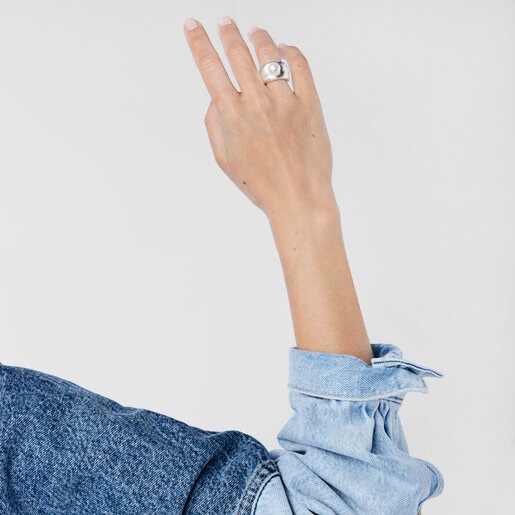 Anillo de plata y perla cultivada Duna