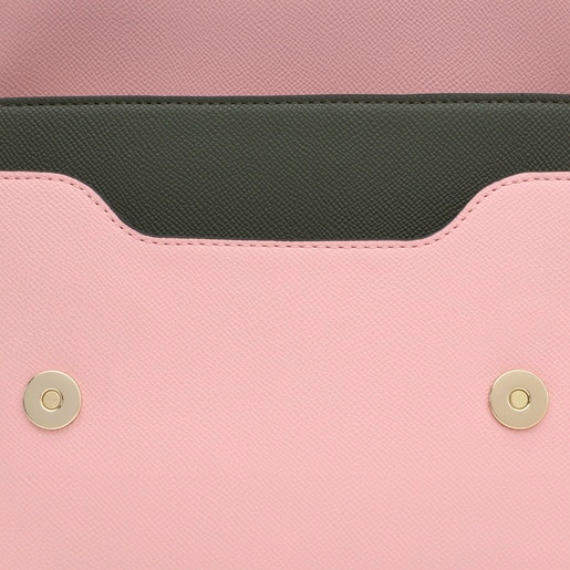 Medium gray and pink Crossbody bag Audree Saffiano
