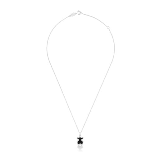 Collar de plata y metacrilato negro Galaxy