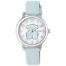 Steel New Muffin Watch with blue Leather strap