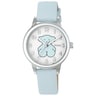 Montre New Muffin en acier avec bracelet en cuir bleu