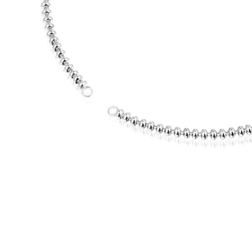 Hold Oval 51.5 cm short silver Necklace with ball motifs