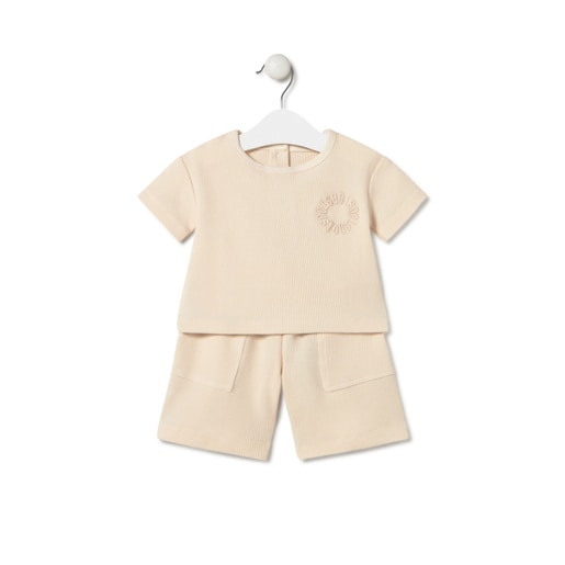 Tous - Baby BoyS Outfit In Classic Ecru - Textil