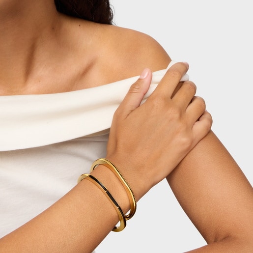 أسورة من العقيق والفضة المطلية بالذهب عيار 18 قيراطًا من التشكيلة Line