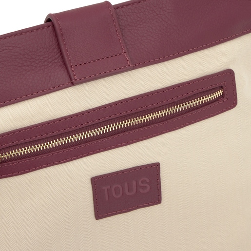 バーガンディーカラーのミディアム・レザーショルダーバッグ TOUS Hold
