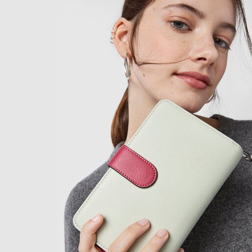 Medium mint and beige New Dubai Wallet