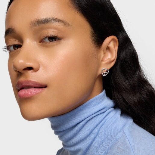 Aretes silueta de plata TOUS Flechazo