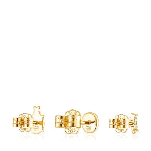 Pack de pendientes con baño de oro 18 kt sobre plata, citrino i amatista Virtual Garden