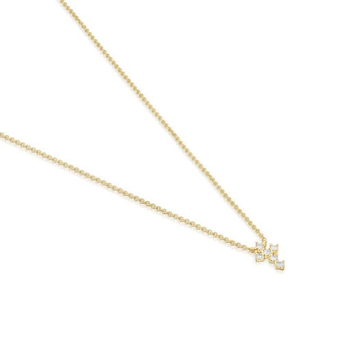 Halskette mit Kreuz Les Classiques aus Gold mit 0,09 ct Diamanten