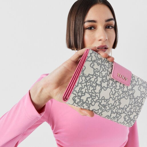 財布  Kaos Mini  M  合成皮革 ベージュ・ピンク