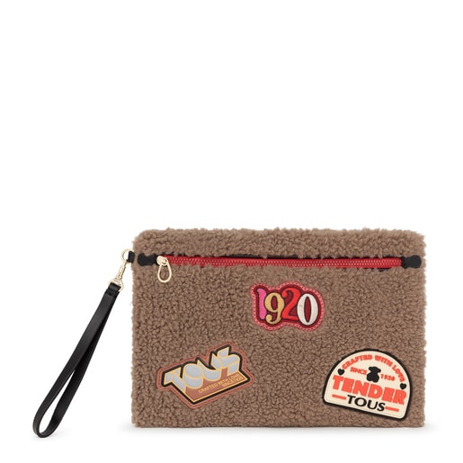 Taupe colored Amaya Joy Clutch bag | TOUS