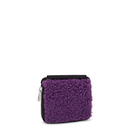 Lilac-colored TOUS Empire Fur Hanging change purse