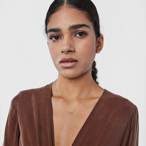 TOUS Hav necklace in gold with circle of diamonds