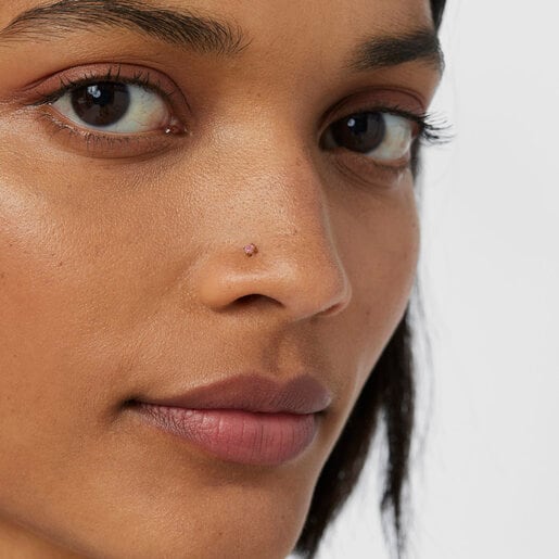 נזם לאף TOUS Beach מפלדה בצבע זהב עם אבן רודוליט