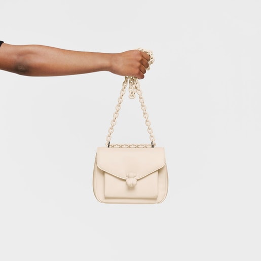 Small beige leather Crossbody bag TOUS Bold Bear