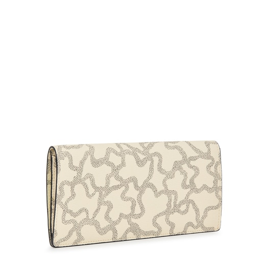 Billetera Flat mediana beige y lima Kaos Legacy