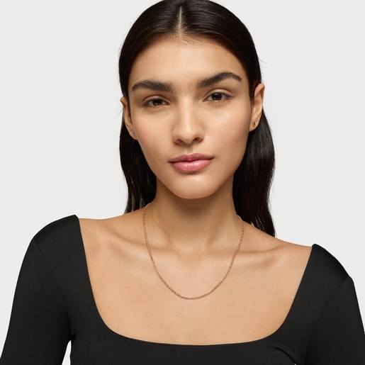 שרשרת TOUS Hand בינונית באורך 50 ס"מ בציפוי זהב ורוד 18 קראט על כסף