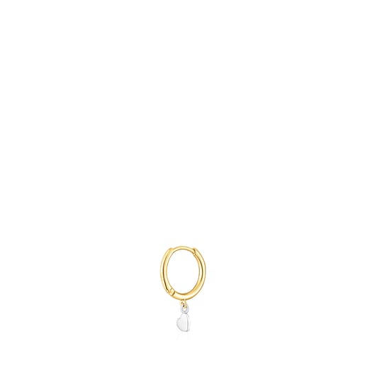 Gold TOUS Basics Hoop earring with heart motif
