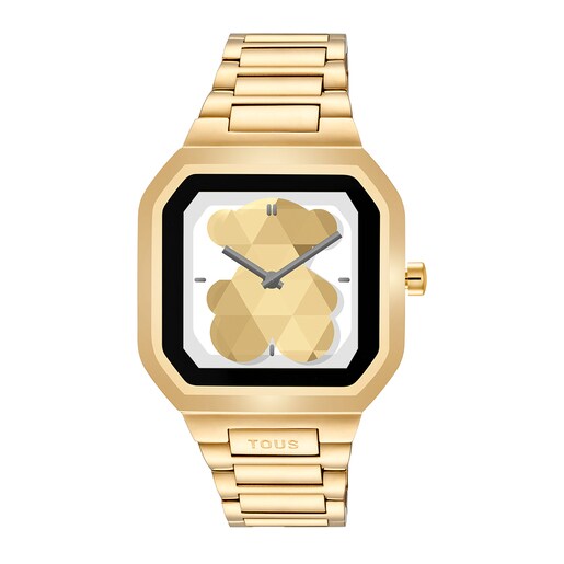 Montre smartwatch avec bracelet en acier doré B-Connect