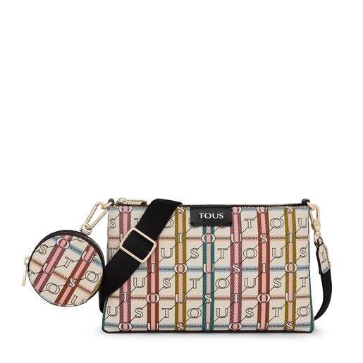 Flat beige and black TOUS Crossroad Crossbody bag | TOUS