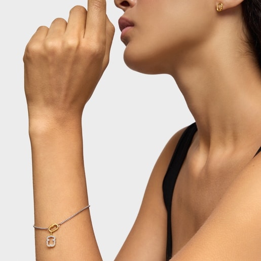 14kt gold bear Pendant with diamonds Medallions