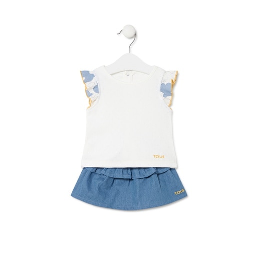 Girls outfit in Denim sky blue