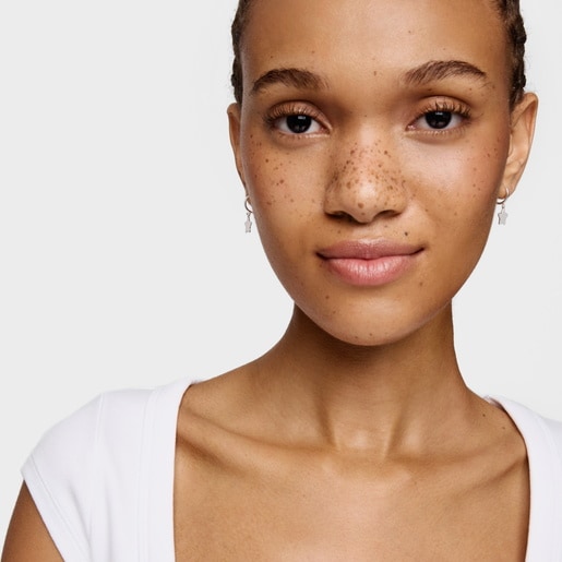 Silver Hoop earrings with star motif TOUS Motifs