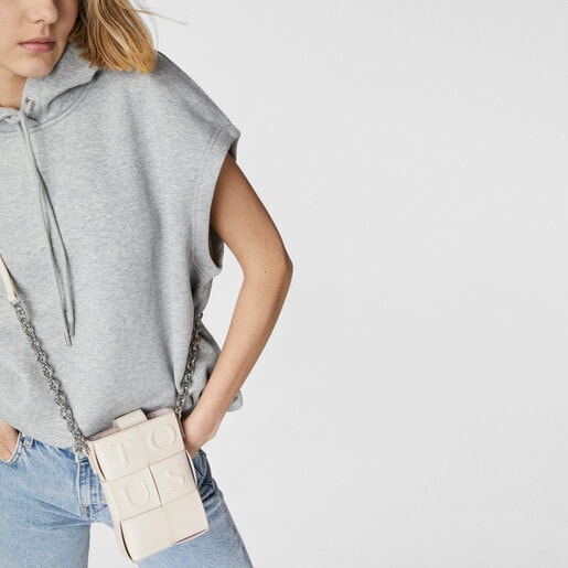 Mini bolso beige y malva TOUS Damas