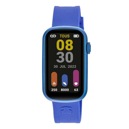 Smartwatch with nylon strap and blue silicone strap T-Band