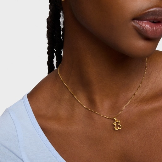 Pendant with 18kt gold plating over silver and white acrylic glass Galaxy