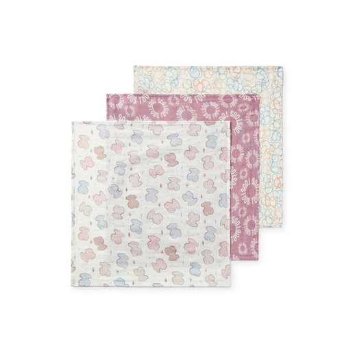 Pack of 3 muslins in MMuse pink