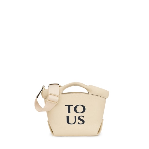 Small beige leather TOUS Balloon Tote bag | TOUS