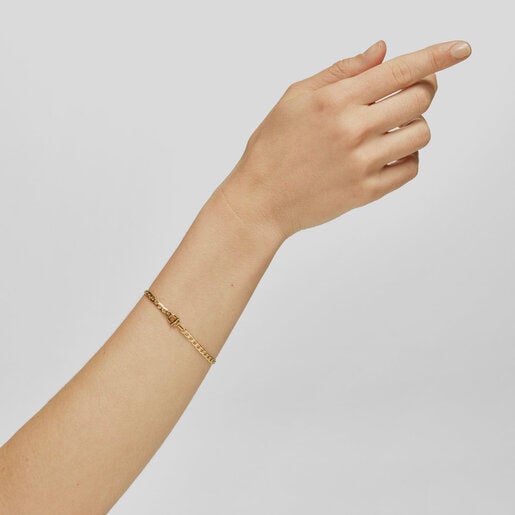 TOUS MANIFESTO curb chain Bracelet with 18kt gold plating over silver