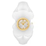 Gold-colored steel Analog watch with white polycarbonate T. L Bear Folks