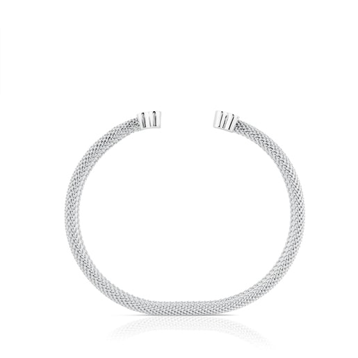 Bracelet manchette Mesh en Argent