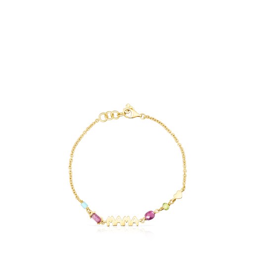 Pulsera TOUS Mama con baño de oro 18 kt sobre plata y gemas