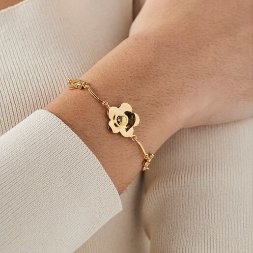 צמיד פרחים ועלים פריג'ל ורמייל צהוב